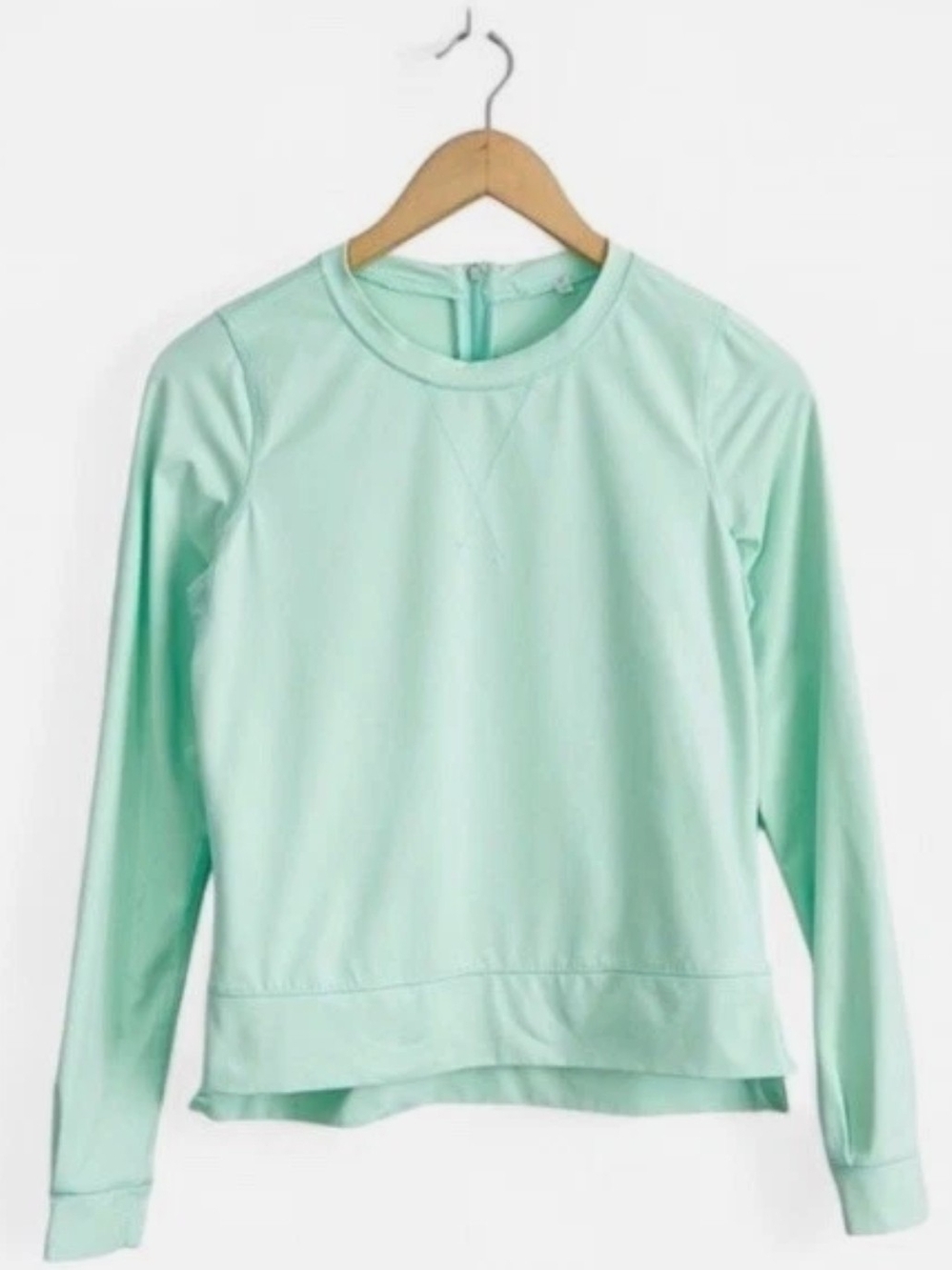 Lululemon Warm Up Crew in Fresh Teal size 10 Mint Zipper Long Sleeves Athletic